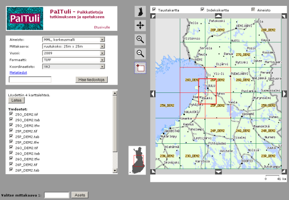 Paitulin karttanäkymä