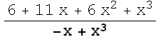 (6 + 11 x + 6 x^2 + x^3)/(-x + x^3)