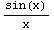 sin(x)/x