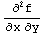 ∂^2f/(∂x∂y)