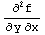 ∂^2f/(∂y∂x)
