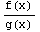 f(x)/g(x)